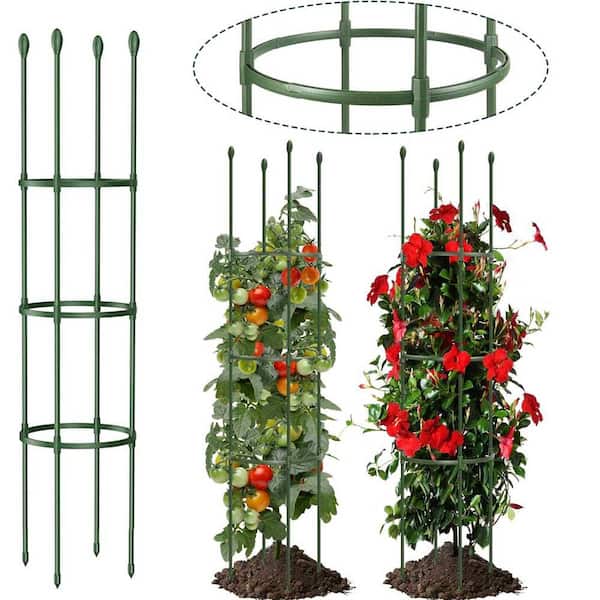 .N/A 55.1 in. Tall Adjustable Plant Support Cage for Tomatoes, Cucumbers, and Climbing Plants (1-Pack)