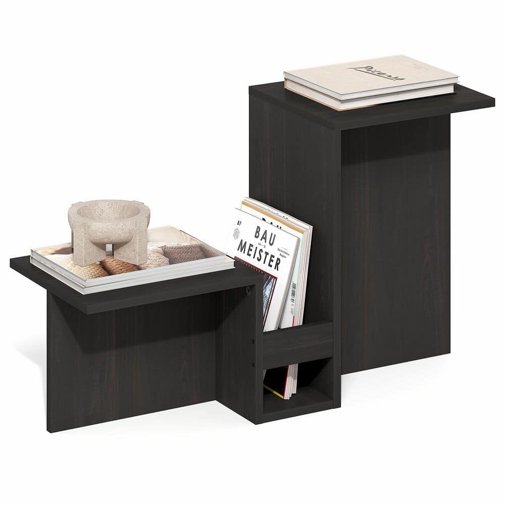 Furinno Furinno BOYATE Side Table, Valley Shaped End Table, with Tiered ...