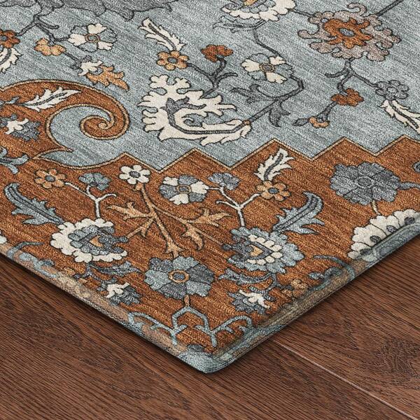 Mayfield Premium Machine Washable Abstract AMF2463 Paprika 5 ft. x 7 ft. 6 in. Area Rug