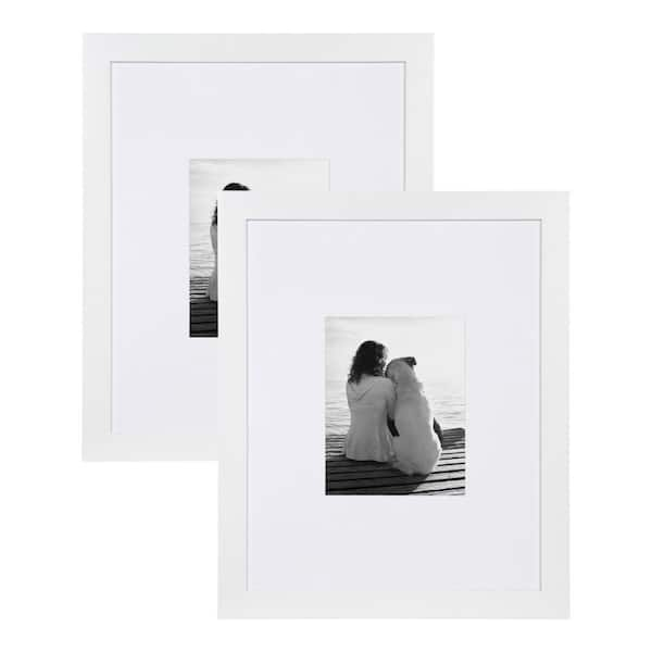 DesignOvation Museum 16x20 matted to 8x10 White Picture Frame Set of 2 ...