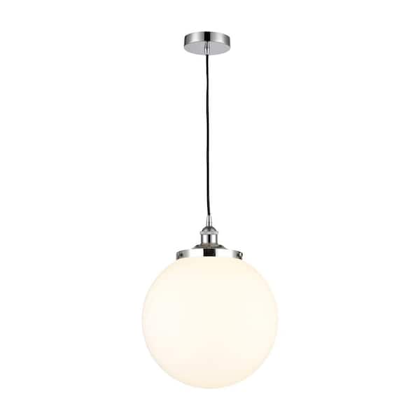 Innovations Beacon 100-Watt 1-Light Polished Chrome Standard Mini Pendant Light with Painted Glass Shade, No Bulbs Included