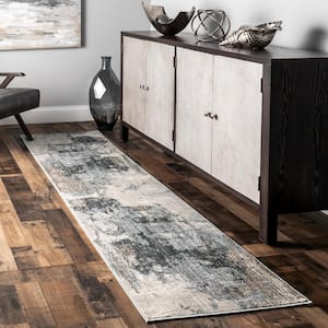 Rivera Gray 2 ft. 6 in. x 6 ft. Abstract Runner Rug
