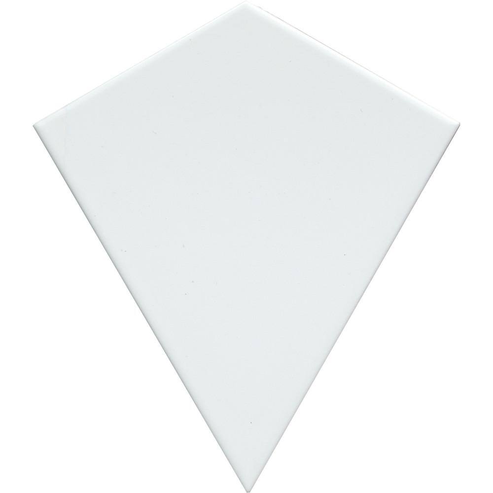 Skite Glossy White Diamond Ceramic Wall Tile, 6.3'' x 7.27''