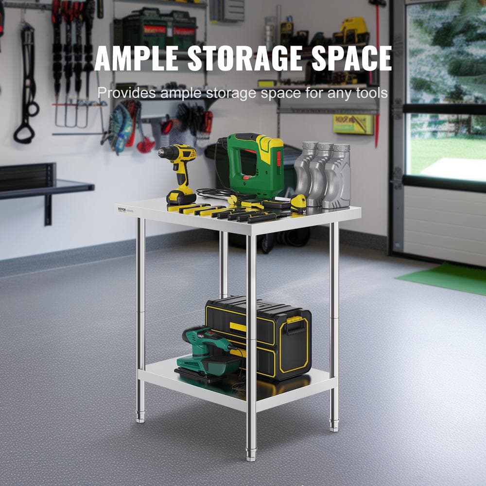 Stainless Steel Adjustable Height Kitchen Worktable
