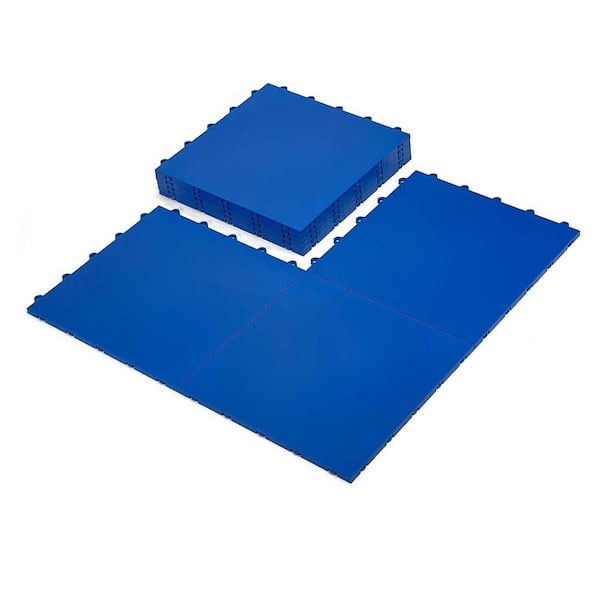 14 ft. x 14 ft. High Durability Colored Flooring Tiles Interlocking Versatile Surface Deck Tiles in Blue (8 Per Pack)