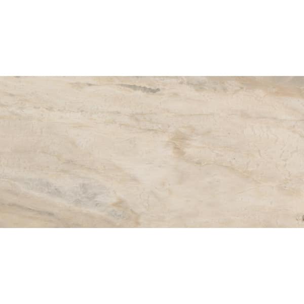 Daltile St. Clamont Ivory Marble 5 in. x 5 in. Glazed Porcelain Floor and Wall Tile Sample