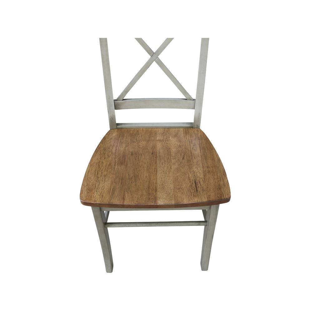 42 in. Hickory & Stone Drop Leaf Table with 2 Ladder Back Chairs