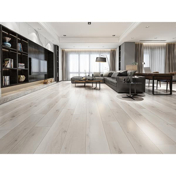 Take Home Sample-Snow Creek Silver Oak EIR 12 mm T AC4 Waterproof Laminate Wood Flooring
