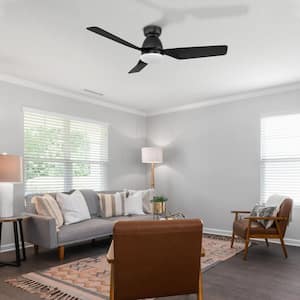 Triton 44 in. Integrated LED Indoor Black DC Motor Smart Ceiling Fan with Light and Remote, Works with Alexa/Google Home