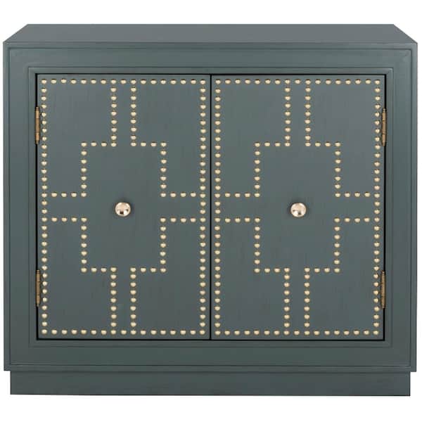 SAFAVIEH Azuli 2-Door Green/Gold Nightstand Chest