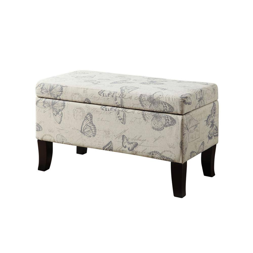 Designs4Comfort Winslow Butterfly Fabric Storage Ottoman