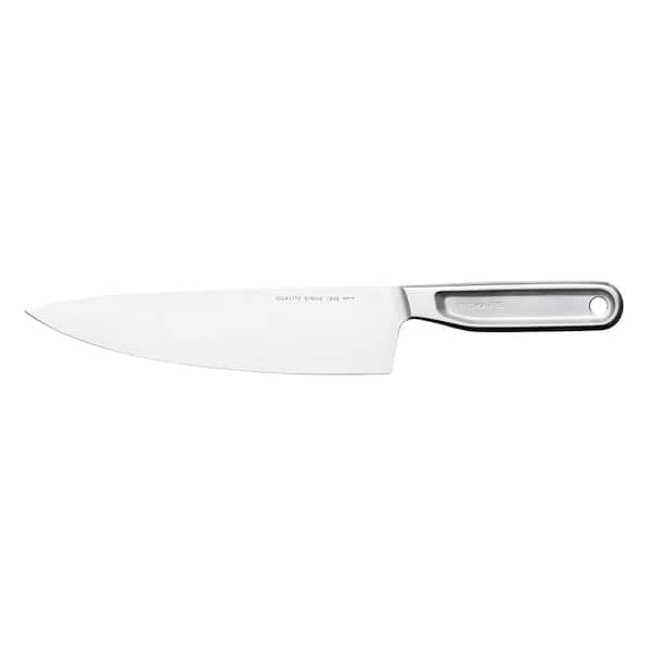 Fiskars All Steel 7.85 in. High-Carbon Steel Partial Tang Flat Edge Chef's  Knife with Stainless Steel Handle (Single) 1062882 - The Home Depot