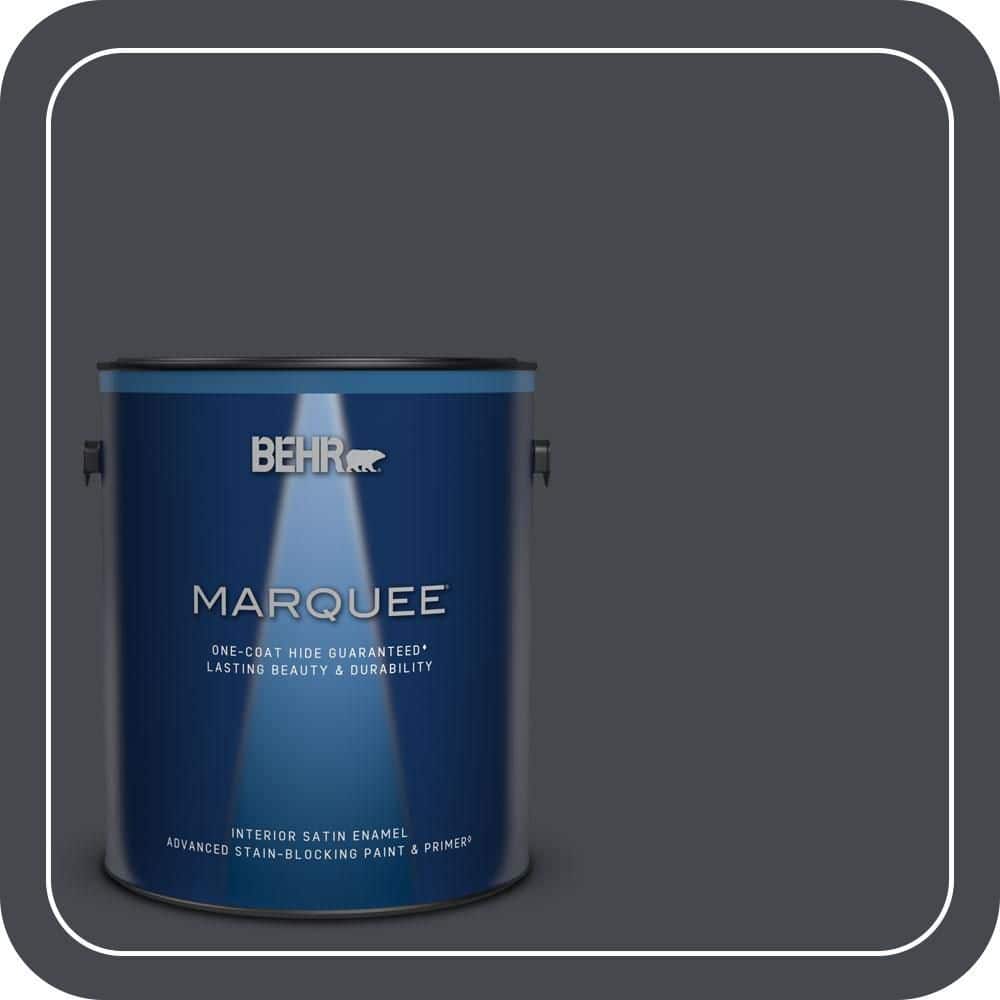1 gal. #N490-7 Ink Black One-Coat Hide Satin Enamel Interior Paint & Primer price history on PriceWatchPro