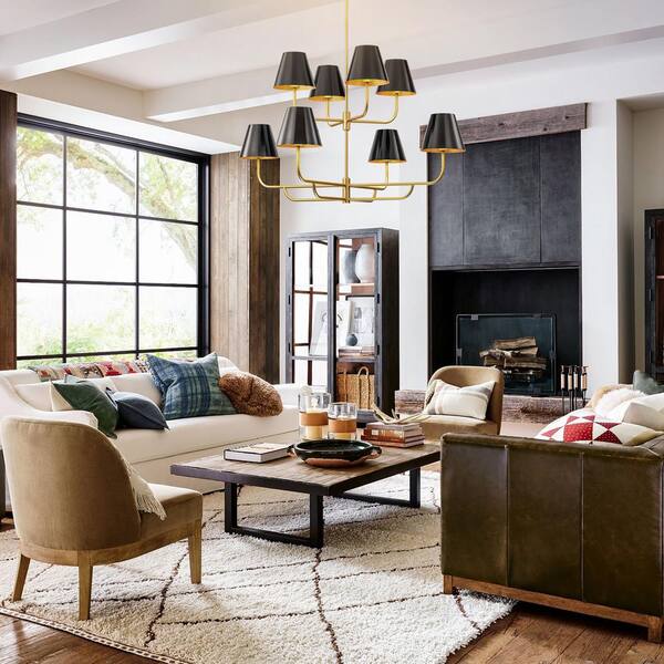 Rennnsan Amelia 8-Light Modern Black 2-Tiered Luxury Chandelier