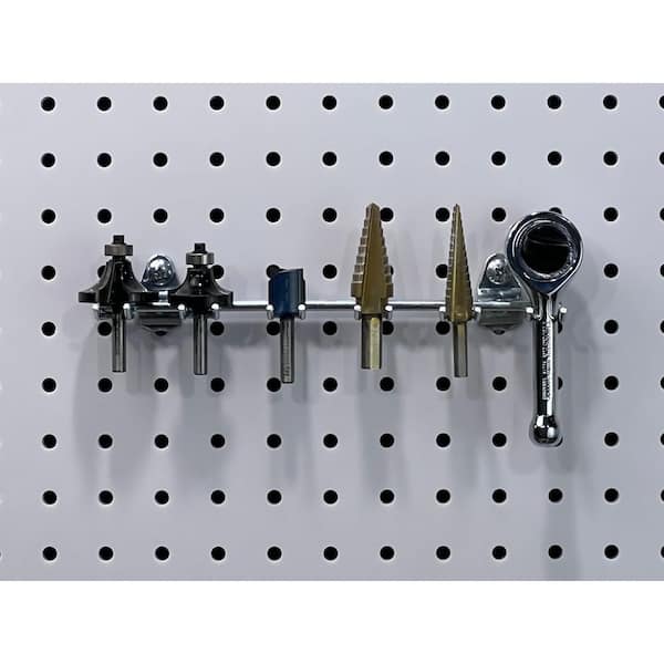 DuraHook 8-1/8 in. W 7/16 with 13/16 in. I.D. Zinc Plated Steel Multi-Prong Tool/Wrench Holder for DuraBoard (5-Pack)