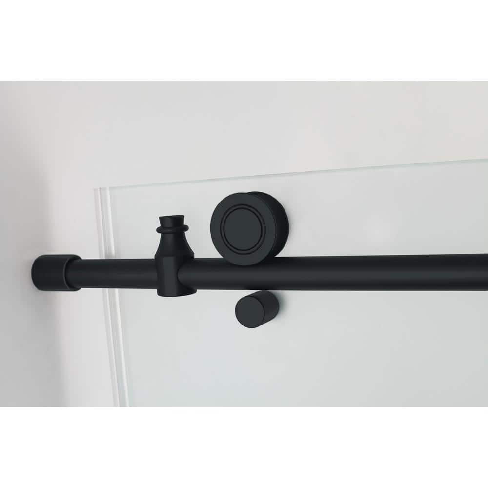 Coraline XL 52" Black Frameless Sliding Shower Door