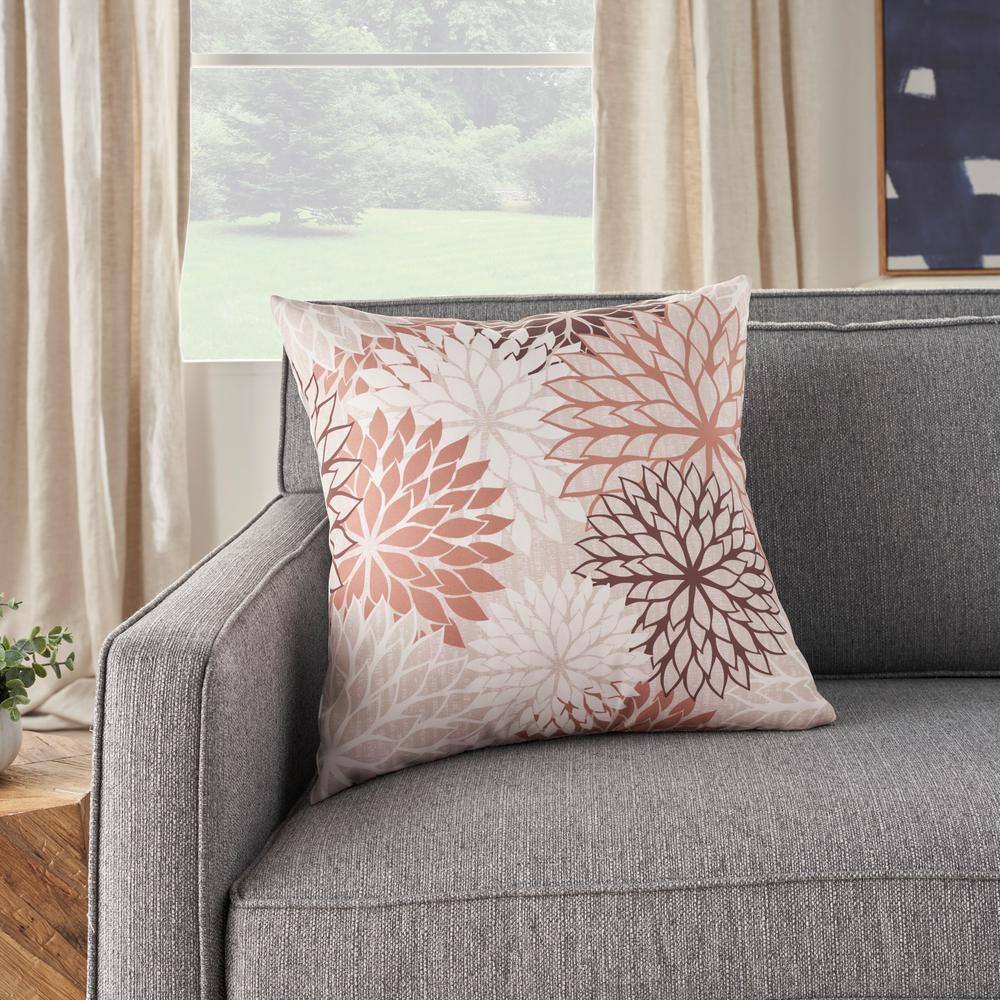 Sunny Aloha 20" Square Natural Polyester Outdoor Throw Pillow