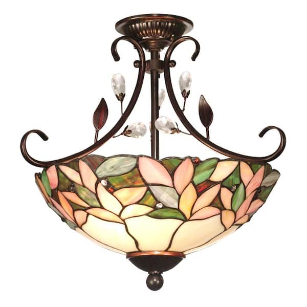 Dale Tiffany Tiffany Crystal Leaf Collection 2-Light Ceiling An -DISCONTINUED