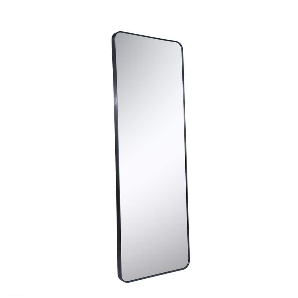 HUOVTR TA. 65.1 in. W x 22 in. H Black Full Length Mirror, Leaning Against Wall Dressing Room