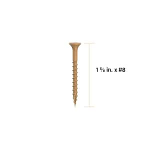 1-5/8 in. #8 Tan Star Drive Exterior Bugle Head Wood Deck Screws (100-Count)