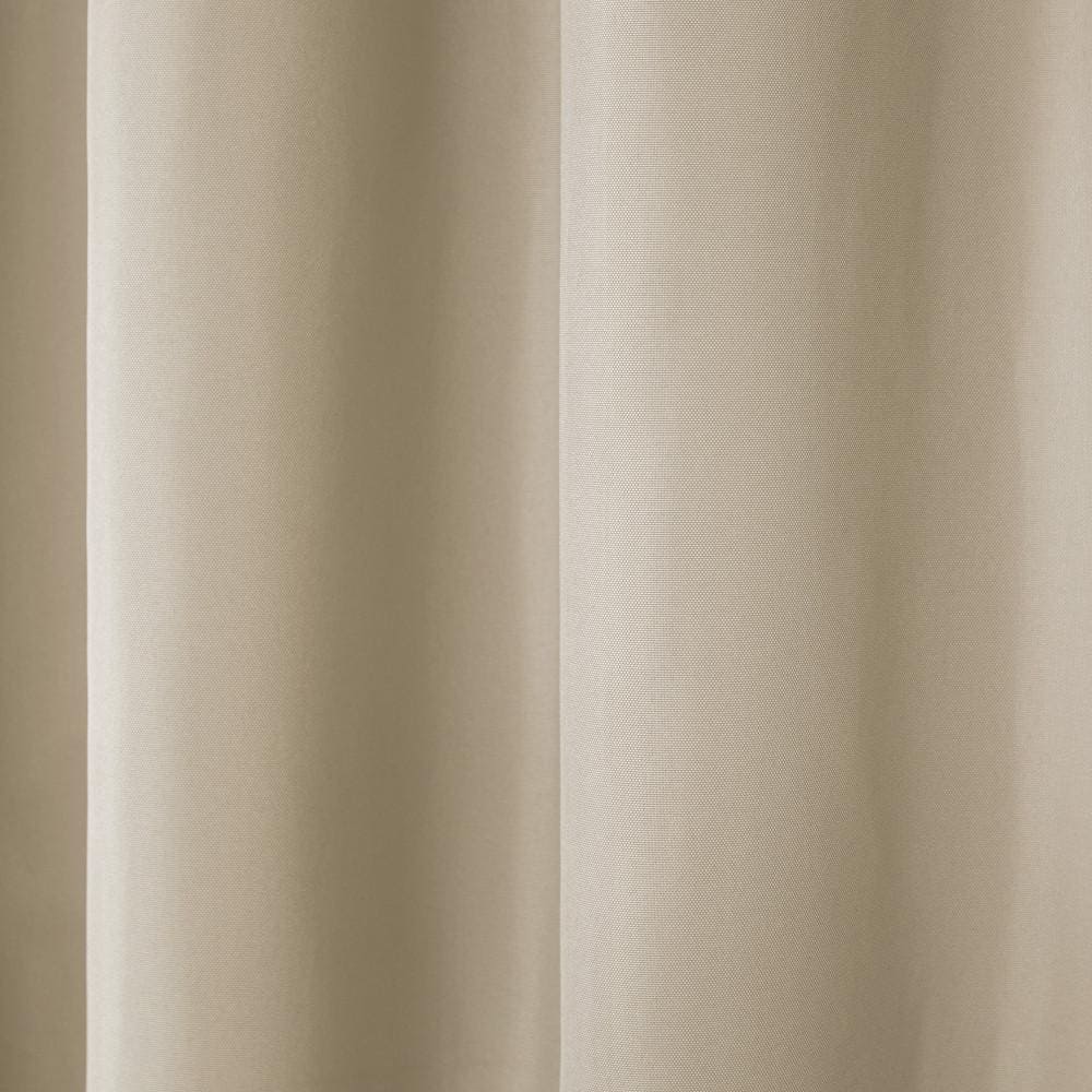 Cabana Taupe Polyester Light Filtering Grommet Curtain Panels, 132" x 54"