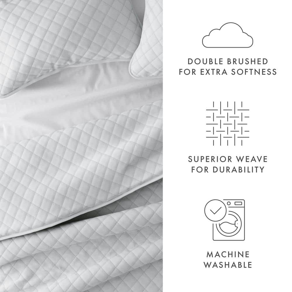 Light Gray Twin Microfiber Reversible Quilt Set
