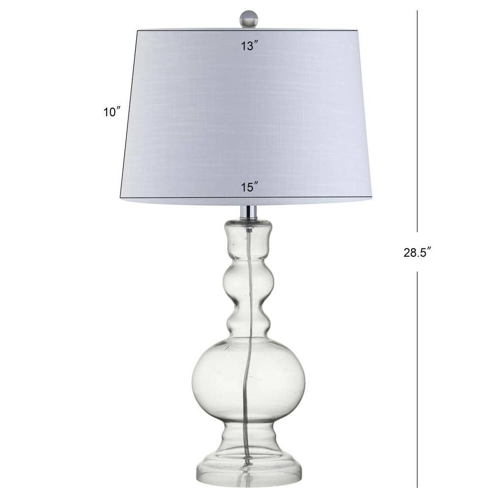 Genie 28.5" Clear Glass and White Linen Shade Table Lamp Set