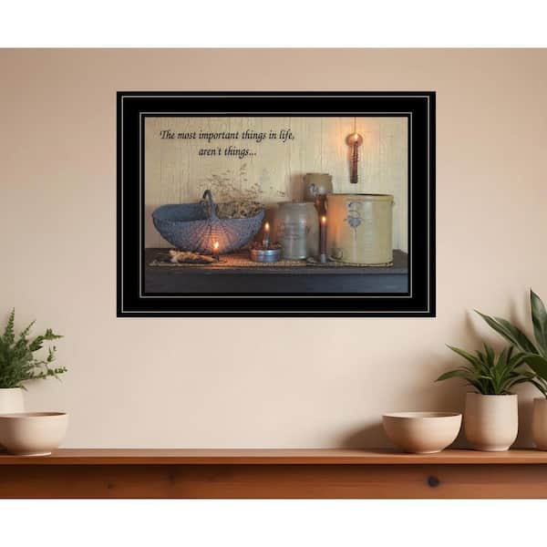 HomeRoots Charlie The Most Important Things 1-Piece Framed Wall Art 15 in. x 19 in.