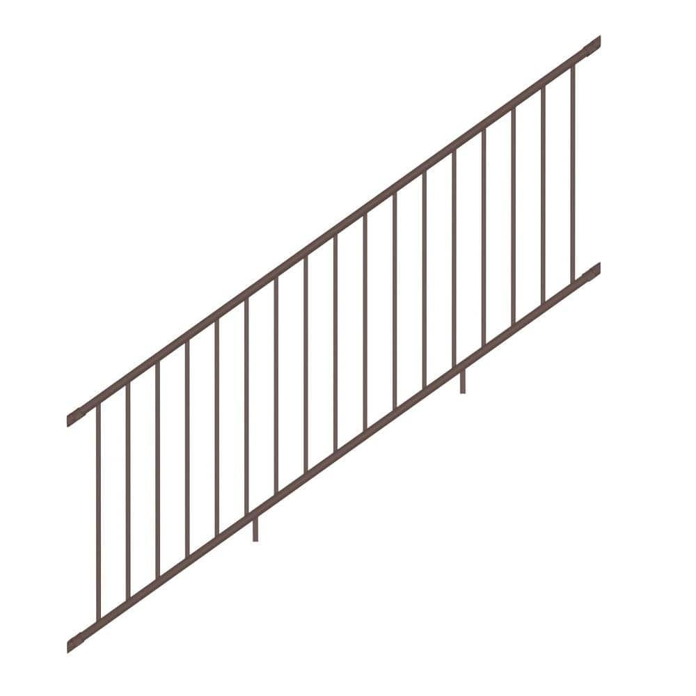 Rapid Rail 8 ft. x 36 in. Weathered Brown Aluminum Deck Stair Railing Kit price history on PriceWatchPro