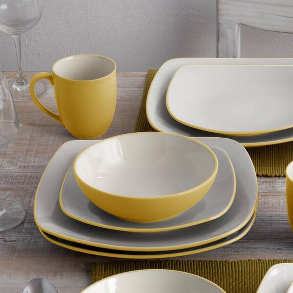 Noritake Colorwave Mustard 16-Piece Square (Yellow) Stoneware