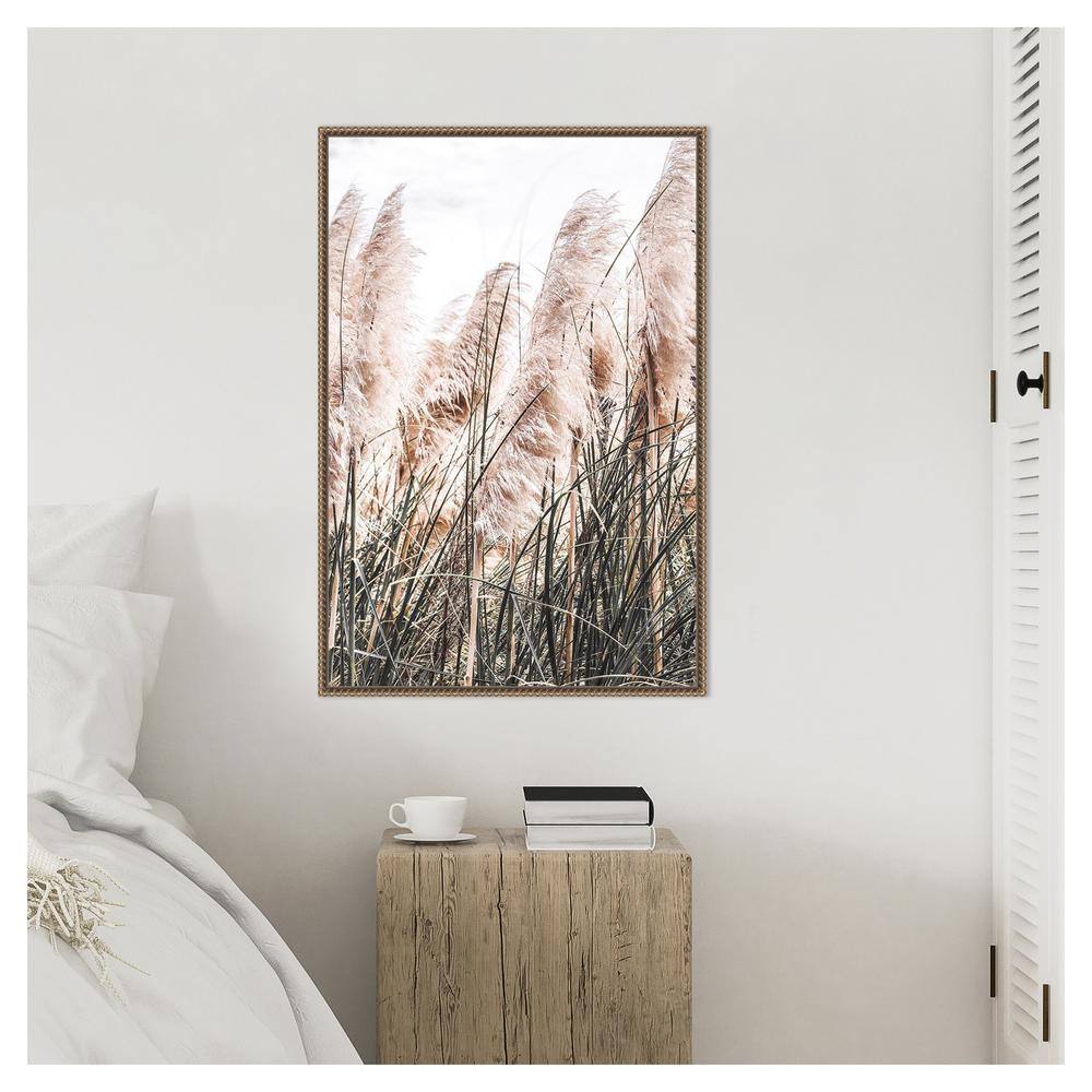 Pampas Grass Photography on Canvas with Bronze Frame