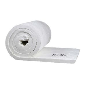 12 in. x 24 in. Ceramic Fiber Blanket Fireproof Insulation Baffle Rated to 2400F for Furnace, forging, Kiln and Stove