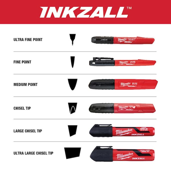 Milwaukee INKZALL Black Fine Point Jobsite Permanent Marker (72-Pack)