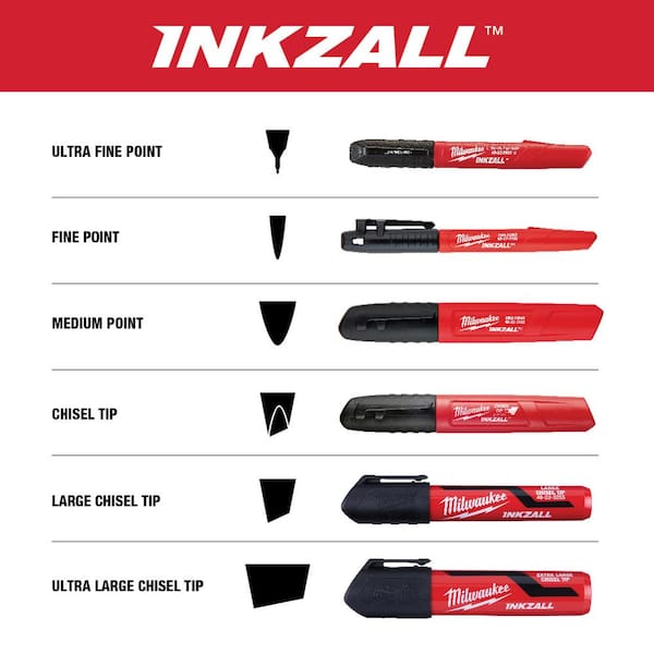 Milwaukee 48-22-3103 INKZALL Medium Chisel Black Marker