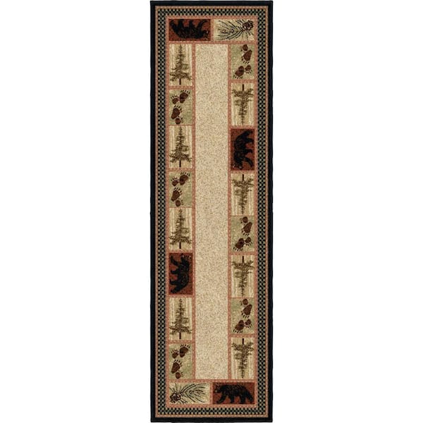 American Destination Cades Cove Multi-Colored Lodge 2 ft. x 8 ft. Area Rug