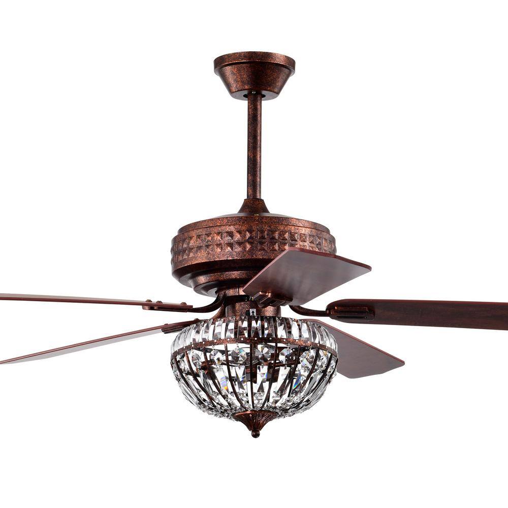 Violette 52 in. 3-Light Indoor Antique Copper Ceiling Fan with Light Kit and Remote price history on PriceWatchPro