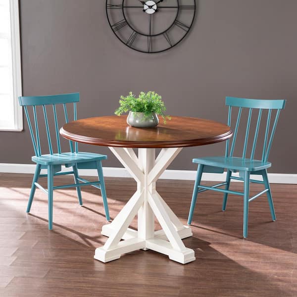 Person Farmhouse Dining Table, Small Round Kitchen Table Set For 4 Persons