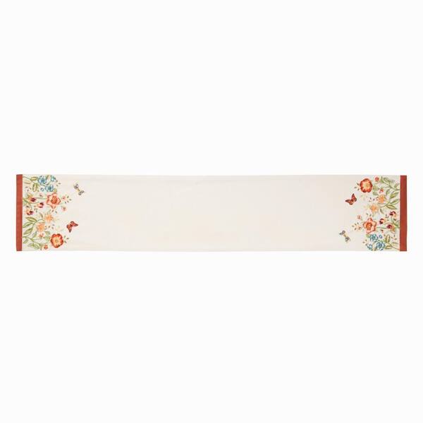 Lenox Butterfly Meadow Fall Embroidered Table Runner, Multicolor - 14"W x 72"L