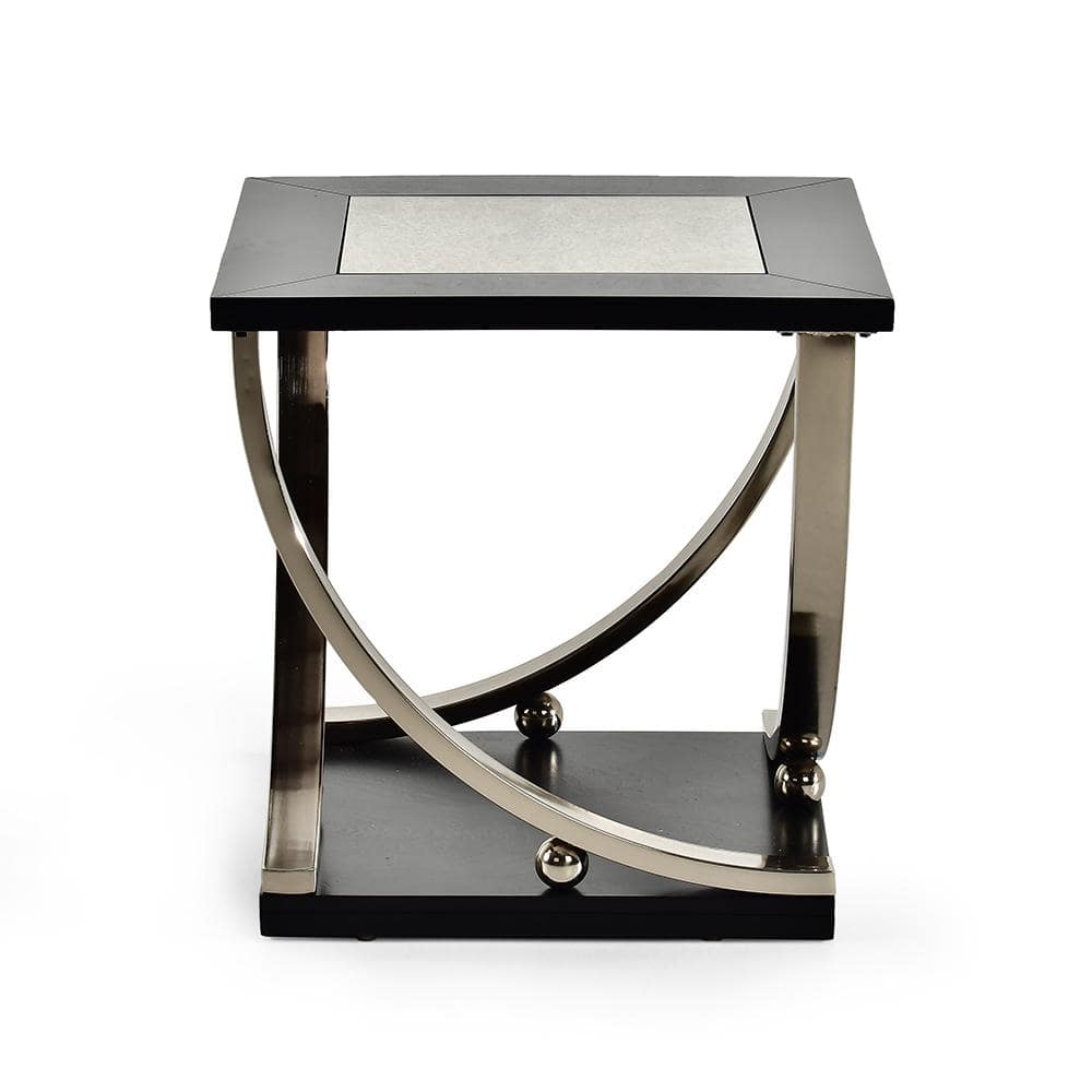 Ramsey Ebony Mirror and Wood End Table