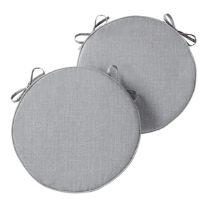 18 in. x 18 in. Heather Gray Round Outdoor Seat Cushion (2-Pack)