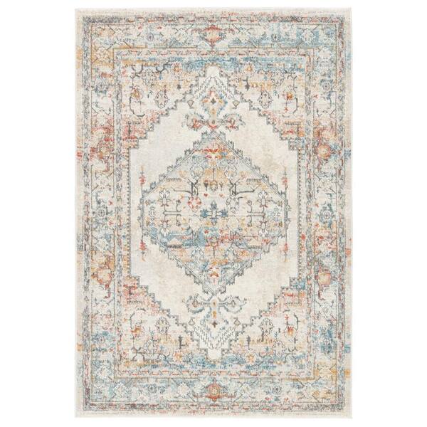 Jaipur Living Lisette Multicolor/Light Gray 8 ft. 10 in. x 12 ft. Medallion Rectangle Area Rug