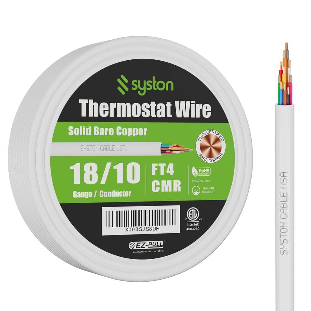 50 ft. 18/10 White Solid Bare Copper CMR/CL3R Thermostat Wire Doorbell HAVC Heating Control Thermostat Wire price history on PriceWatchPro