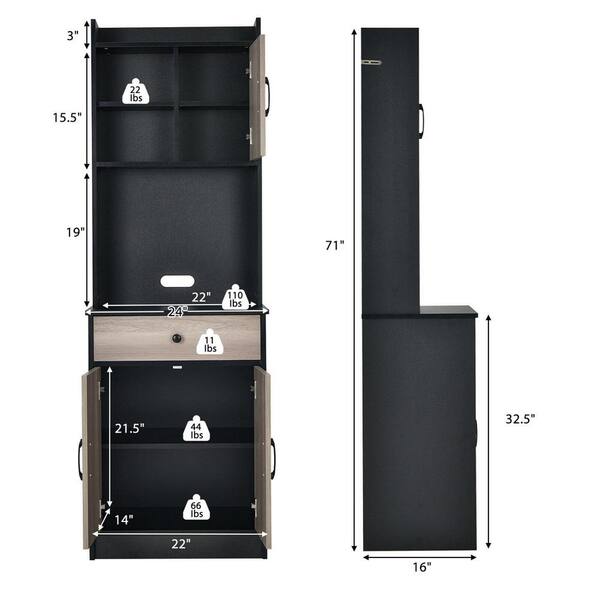 Gymax 3-Drawer Black Bathroom Floor Cabinet Free Standing Side Storage  Organizer Nightstand GYM10401 - The Home Depot