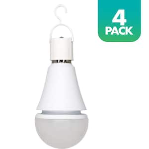 60-Watt Equivalent A19 Rechargeable LED Light Bulb, 2700K Soft White, 4-pack