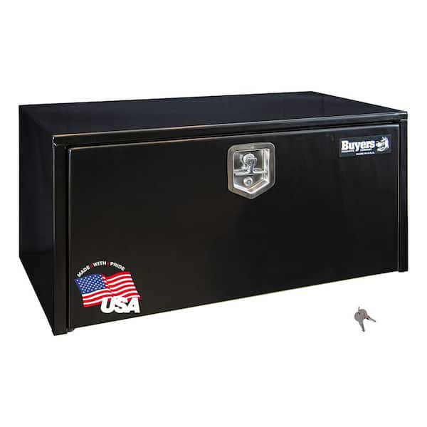 BUYERS PRODUCTS 15 x 13 x 36 in. Black Steel Underbody Truck Box with T-Handle