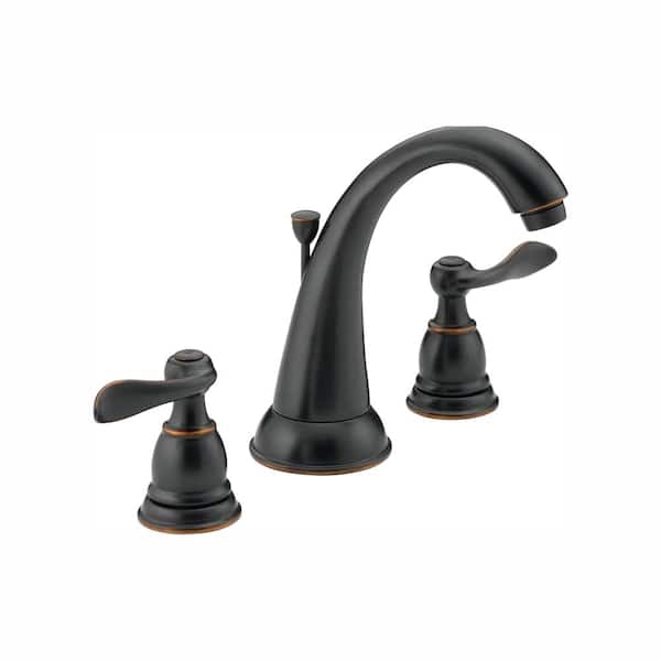 Delta Windemere 8 in. Widespread 2-Handle Bathroom Faucet with Metal Drain Assembly in Oil-Rubbed Bronze
