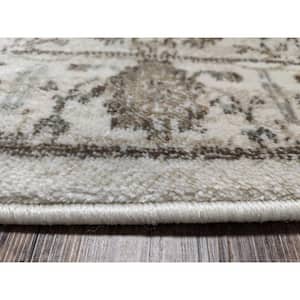 Colosseo Bone 3 ft. x 5 ft. Traditional Oriental Vintage Area Rug