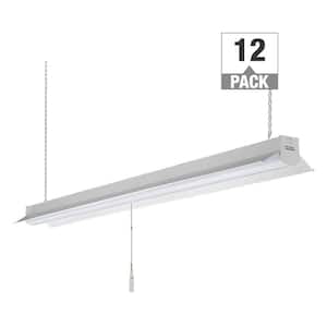 4 ft. 64-Watt Equivalent Integrated LED White Shop Light Linkable 3200 Lumens 4000K Bright White (12-Pack)