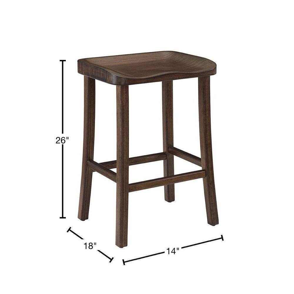 Elegant Black Walnut Backless Counter Stool, 18"x26"