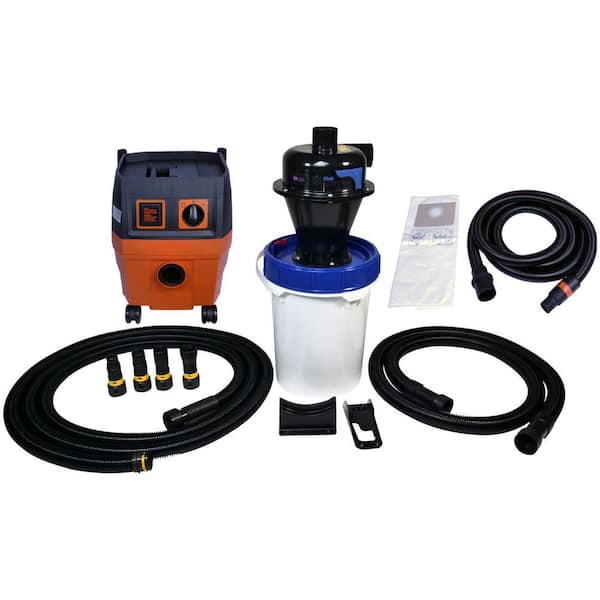 Dust Collector with Static Dissipative Quick Click Separator, Wall Hung Bin, and Hose and Adapter Kit